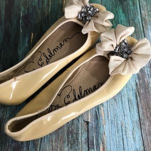 Libby Edelman rhinestone bow ballet flats